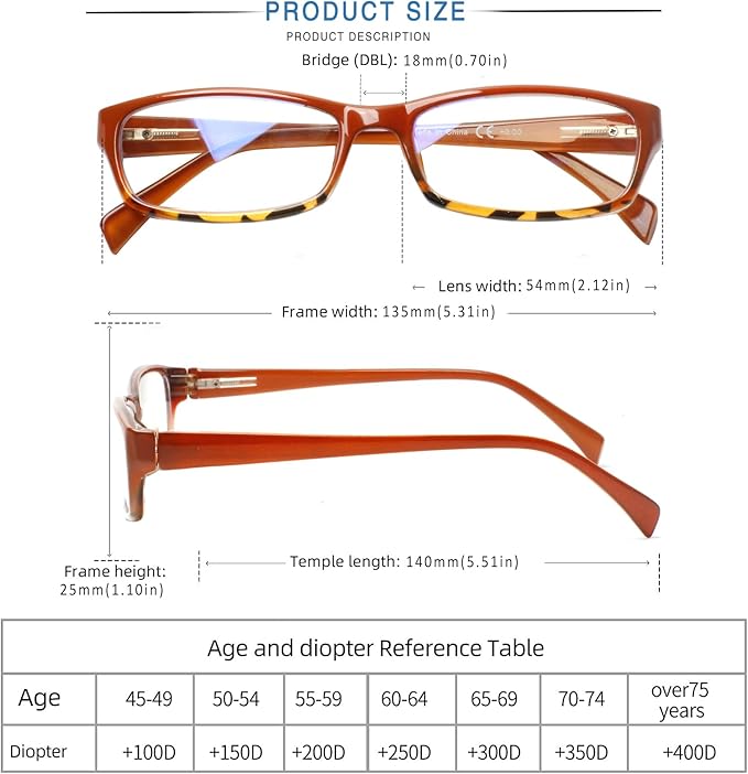 Henotin 5-Pack Reading Glasses Blue Light Blocking Anti Eyestrain Computer Reading Glasses for Women and Men Readers (Mix Color-C2, 1.25, Diopters)