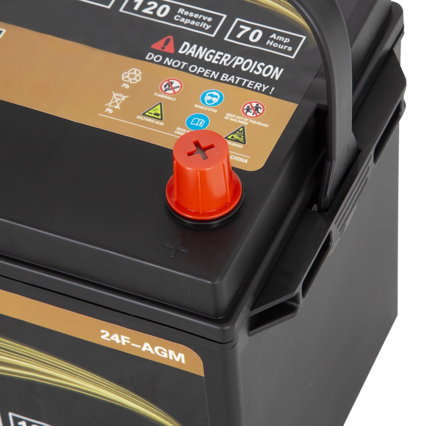 Weize Platinum AGM Battery BCI Group 24F Automotive Battery, 120RC, 710CCA, 36 Months Warranty, Dimensions 10.75" L x 6.81" W x 8.98" H