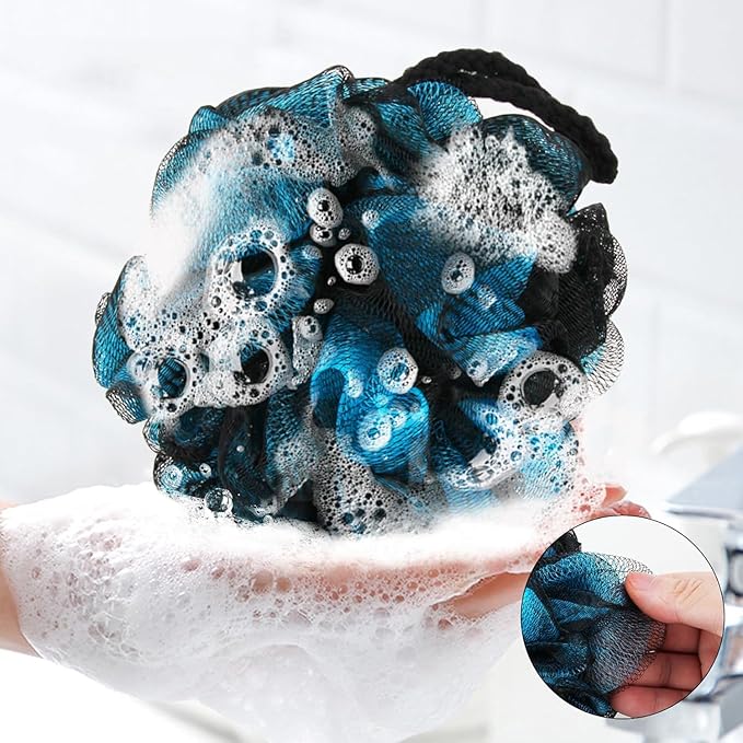 Fu Store Loofah Sponge Shower Loofahs 60g Bath Sponges Mesh Balls 4 Colors Body Scrubber Exfoliator Back Scrubber Bathroom Men Women Scrubbers Cleaning Bathing Accessories