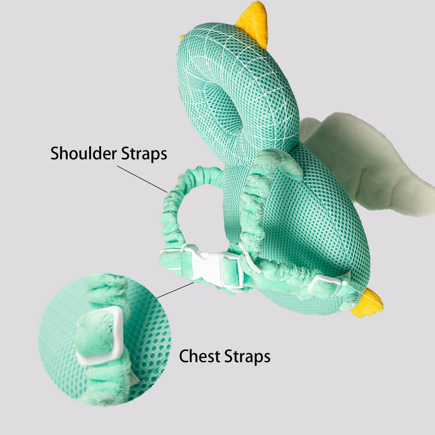 Baby Walker Head Protector Toddler Adjustable Baby Head Protection Backpack Wear Safety Pad (Flying Dragon)