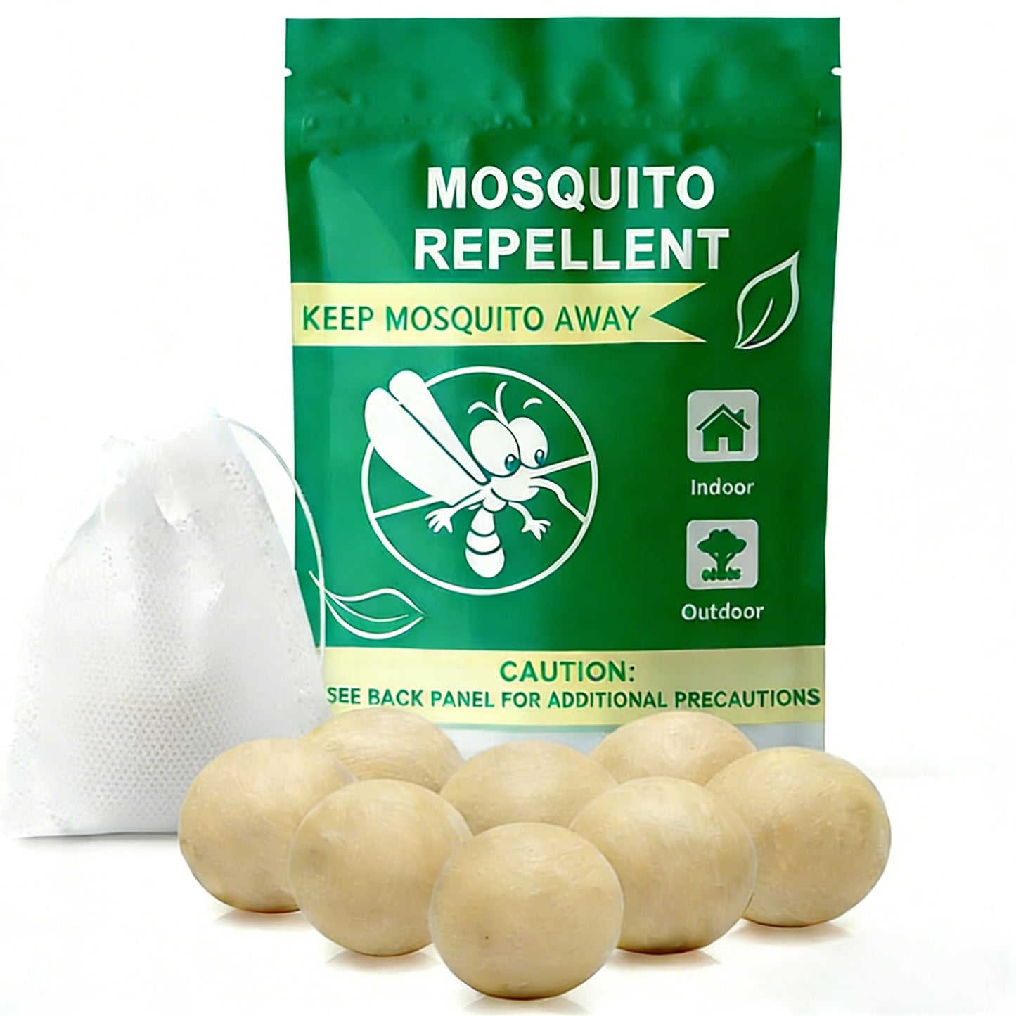 Natural Mosquito Repellent Outdoor Patio Pills, Peppermint Oil 10 Pcs Natural Mosquito Repellant Balls, Safe for Kids & Pets, Bug Deterrent for Home & Patio, Keep Mosquitoes Camping Travel Fishing