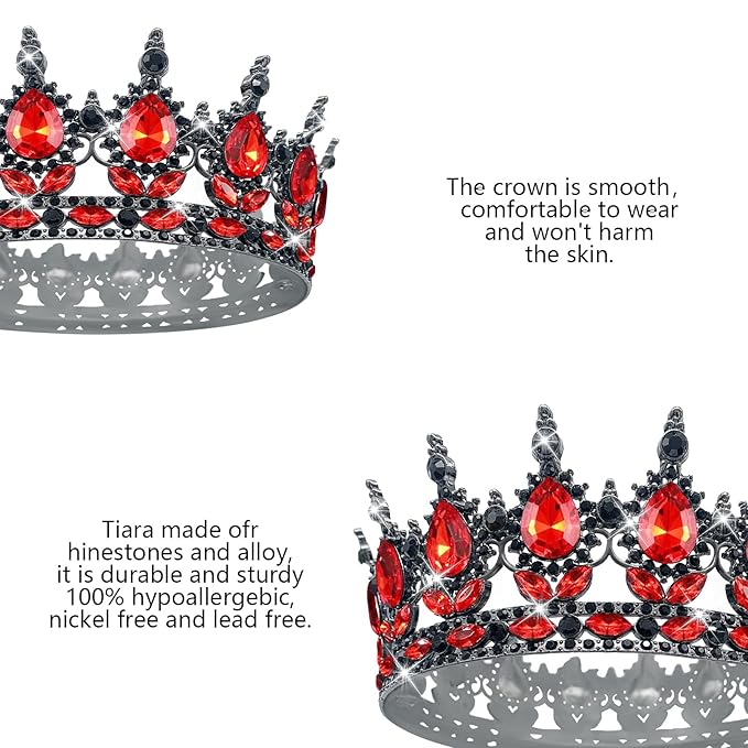 YOUlDIANZI Queen Crown Rhinestone Wedding Crowns and Tiaras for Women Costume Party Hair Accessories Princess Birthday Crown Crystal Bridal Crowns
