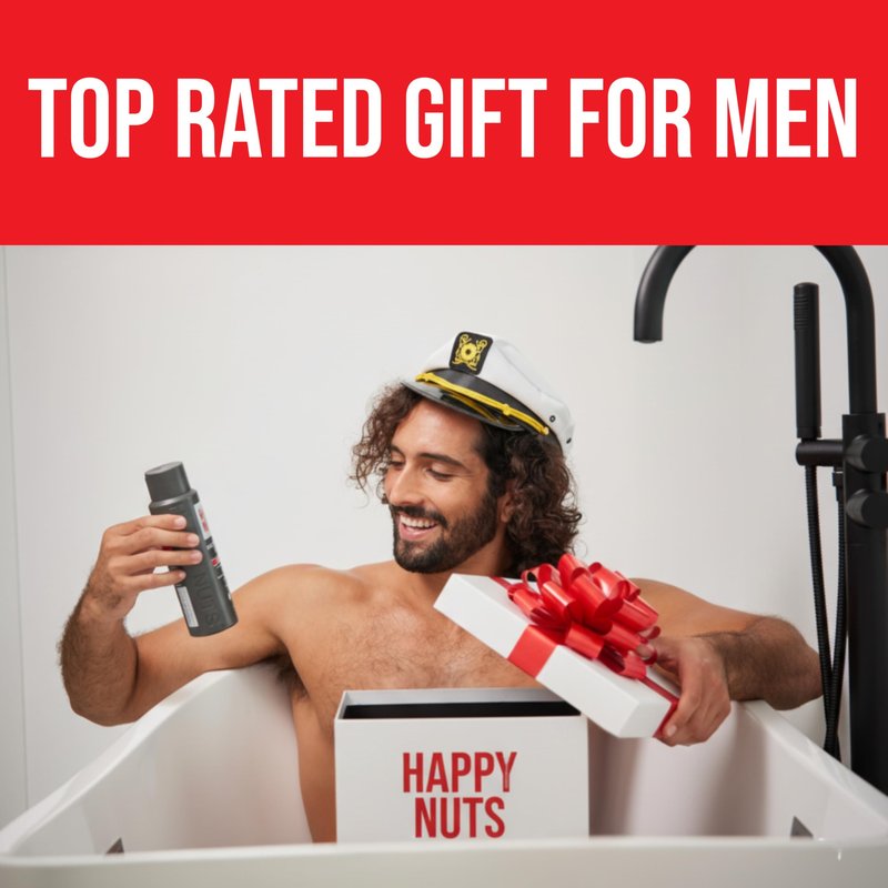 HAPPY NUTS Sea Man Body and Nut Wash - Moisturizing Men's Shower Gel, Bodywash with Deep Cleanse for Sensitive Skin - Men's Body Soap