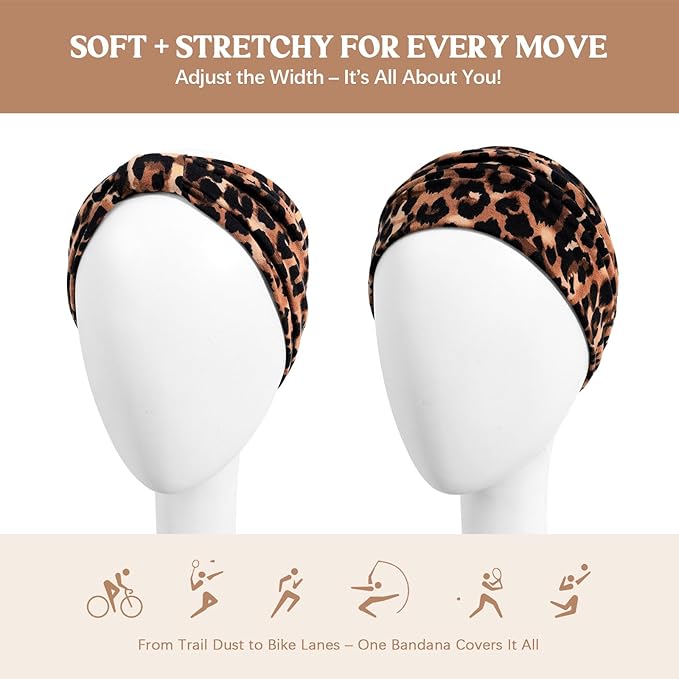 Awumbuk Wide Headbands for Women Knotted No Slip Head Bands Soft Turban Headband Hair Accessories Boho African Solid Color Head Wraps for Women Yoga Workout Pack of 6