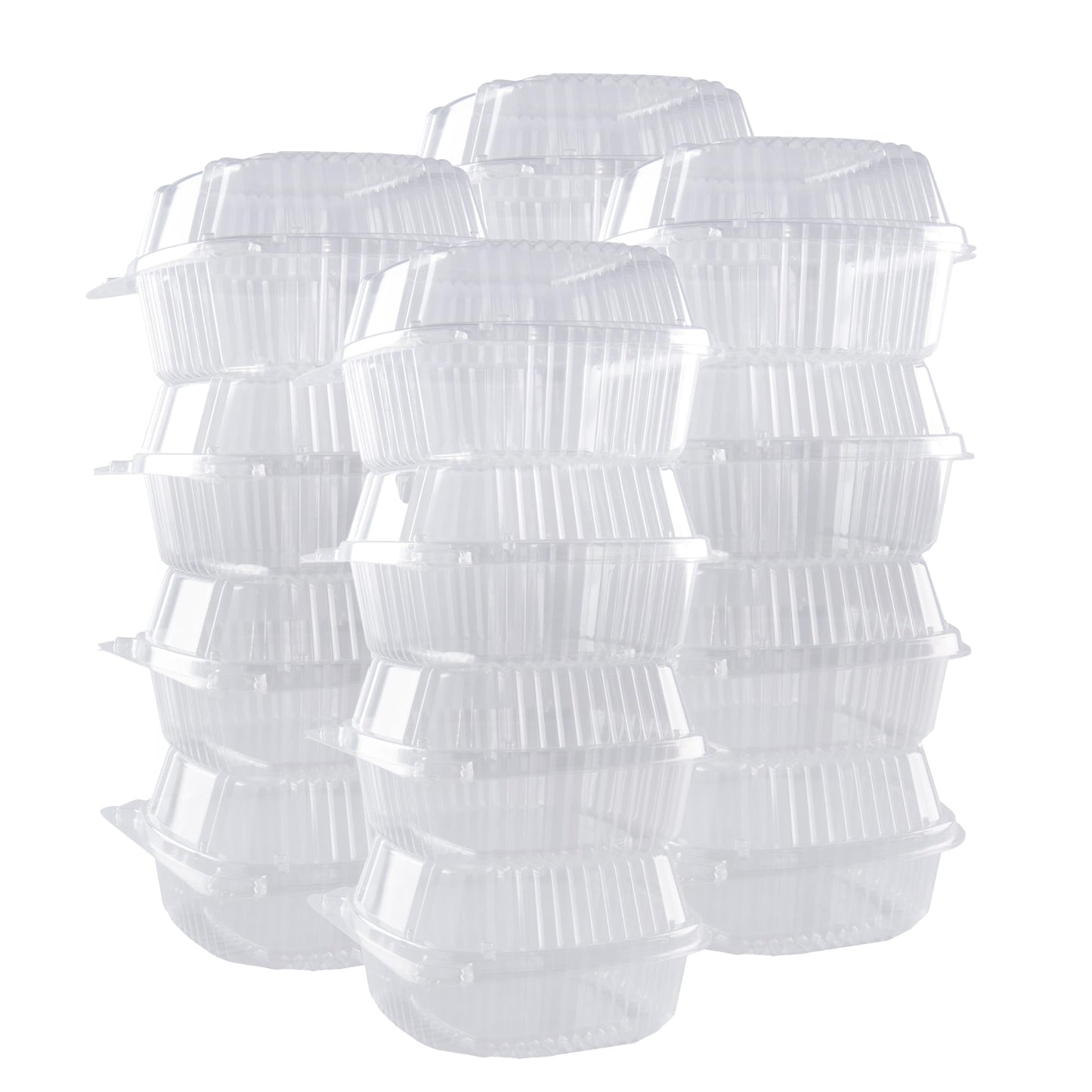 O’Creme Bakeable Plastic Mini Cake Pan with Container - Baking Pan With Non-Stick Silicone - Reusable Mold For Baking and Much More - and Clear Snap-Closure Container - 25 Cake Pans + 25 Containers
