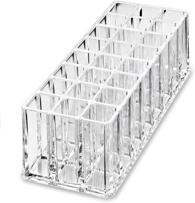 Acrylic Rollerball Perfume Organizer Beauty Scent Holder 24 Space Organization Refillable Container Tall Scented Oil Storage Display Case (2)