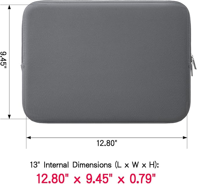 RAINYEAR Laptop Sleeve Case Compatible with 13.3 Inch Notebook Computer Tablet Chromebook 14" MacBook Pro/Max M1 M2 M3 M4 M5 Soft Cover Protective Case Zipper Carrying Bag(Gray)
