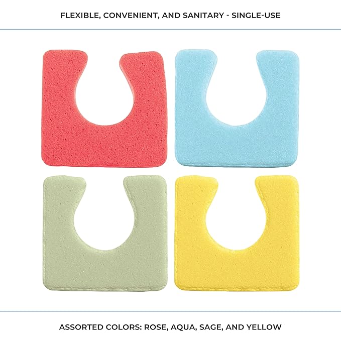 ForPro Sole Toe Separators, Assorted Colors, Individual Pedicure Toe Separators, 1” W x 1” L, 144-Count (Pack of 4)