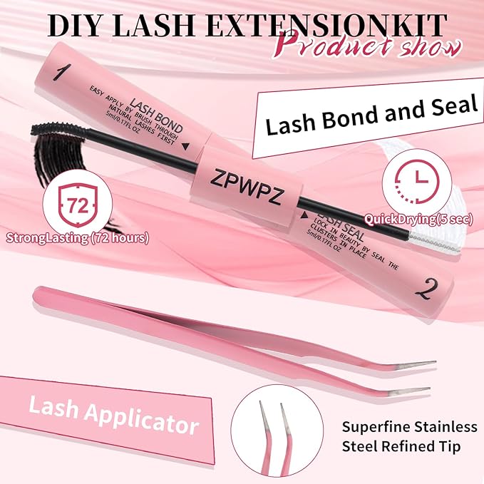 Manga Lash Clusters Kit Eyelash Clusters Eyelashes Anime Lash Clusters With Spikes Eyelash Extension Kit With Lash Bond And Seal Wet Look Spiky Cluster Lashes (cutey kit 120pcs)
