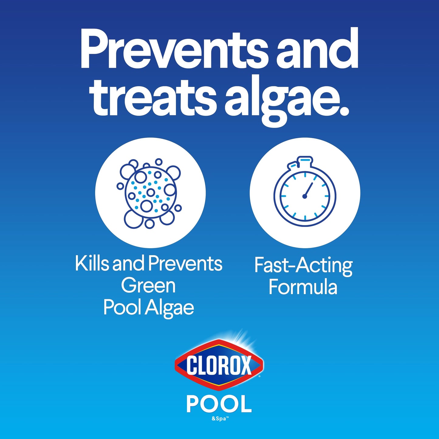 Clorox® Pool&Spa™ Swimming Pool Algaecide, Prevents and Treats Pool Algae, Non-Foaming, 1 Quart (Pack of 1)