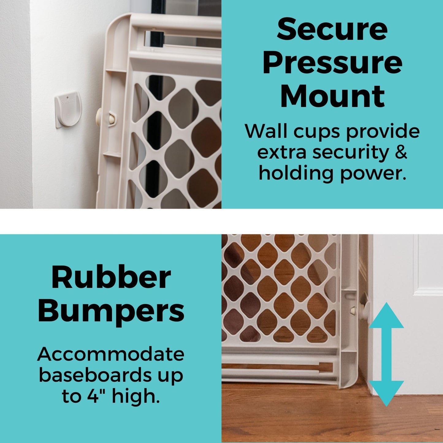 Toddleroo by North States - Supergate Ergo Baby Gate: Plastic Baby Gate for Stairs & Doorways - Adjustable Indoor Safety Gate - Made in USA - 26 to 42 Inches Wide - 26 Inches Tall - Sand