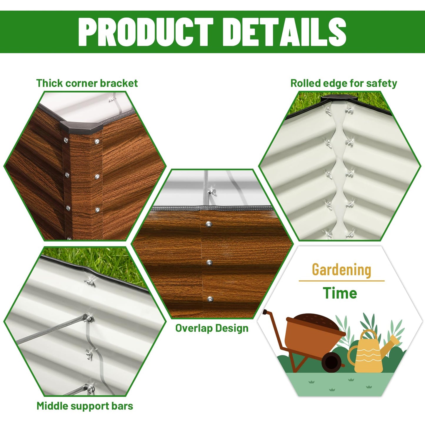 SnugNiture Galvanized Raised Garden Bed 8x4x2FT Outdoor Large Metal Planter Box Steel Kit for Planting Vegetables, Flowers
