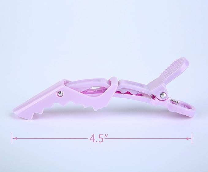 HH&LL Hair clips for Styling 12 pcs – Wide Teeth & Double-Hinged Design – Alligator Styling Sectioning Clips of Professional Hair Salon Quality (Colorful)