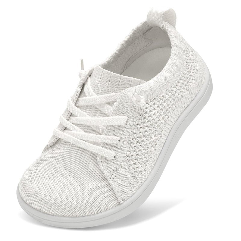 LeIsfIt Toddler Shoes Boys Girls Wide Barefoot Sneakers Kids Zero Drop Minimalist Sneakers Slip on Tennis Shoes White 7 Toddler