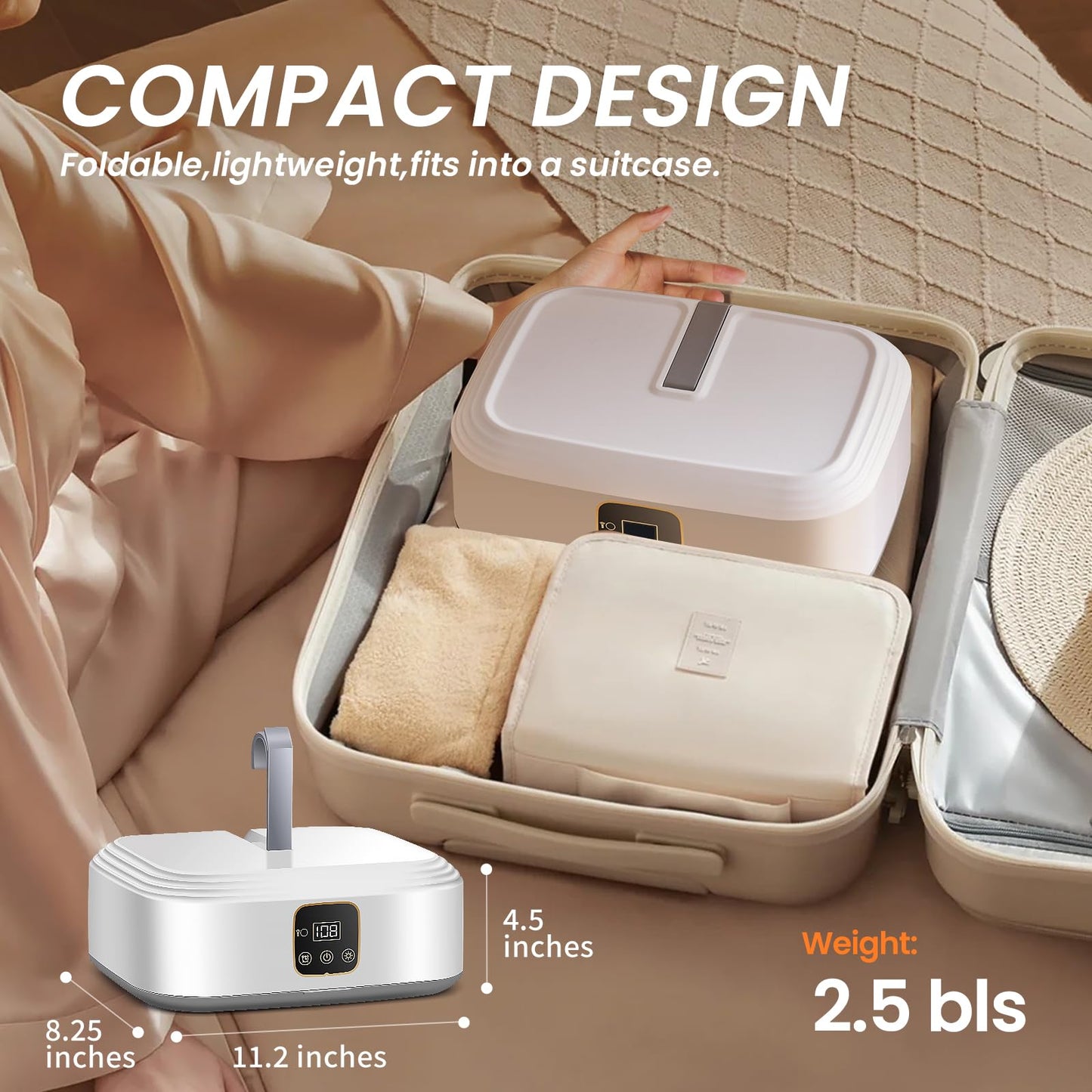 HavRixor Portable Clothes Dryer, Mini Dryers for Laundry, Small Foldable Electric Compact Drying Machine for Travel,RV, Home and Apartment, with Remote Control and Dry Bag
