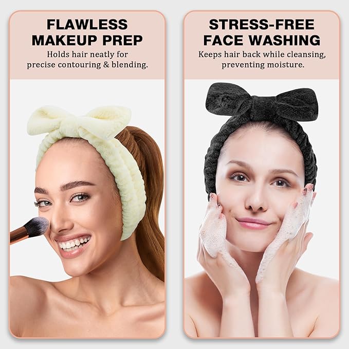 YOOVR 8pcs Spa Headband, Mothers Day Gifts Bulk, Stocking Stuffers for Teen Girls Women, Skincare Makeup Face Wash Headband, Hair Accessories, Party Favors for Adult, Easter Baskets Stuffers (Classic)