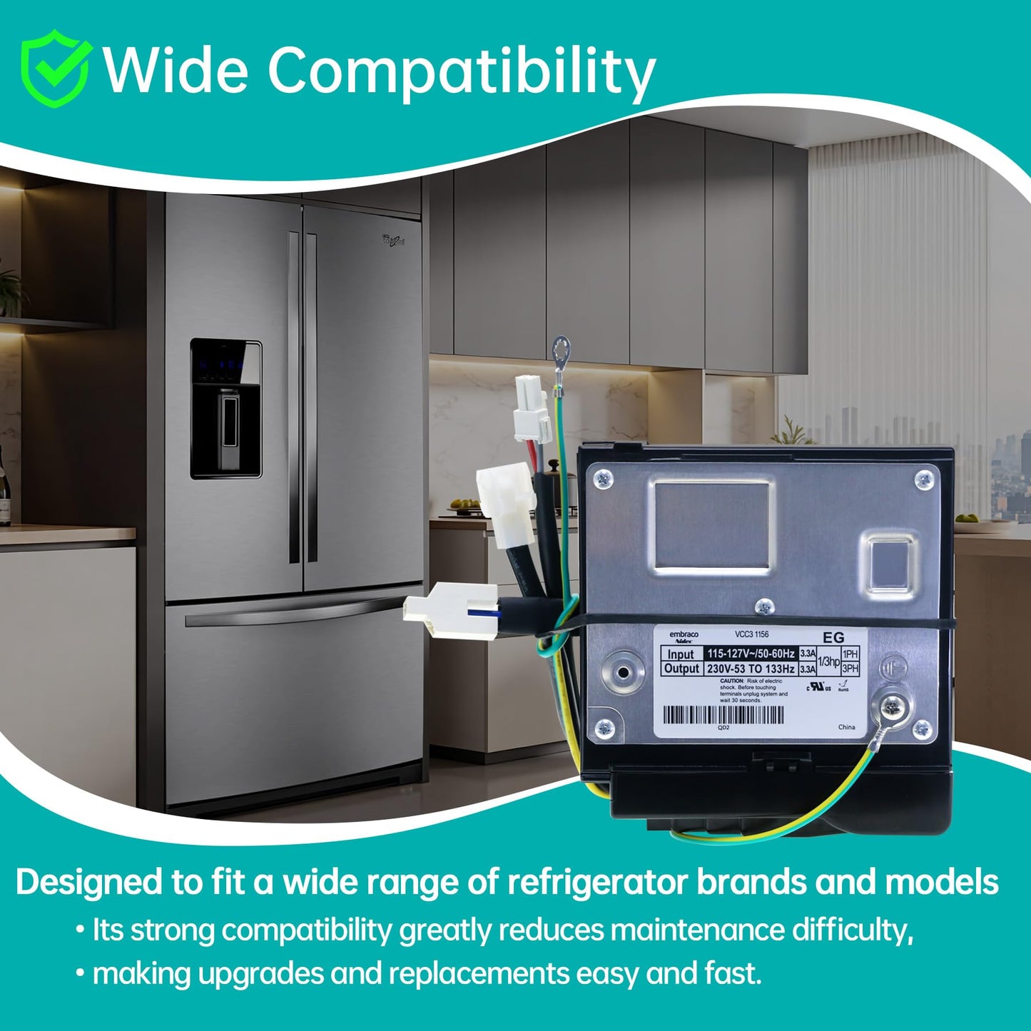 WR87X29409 Inverter Control Board for GE (Genral Electric) Refrigerator Models Replaces WR55X24143, WR55X26038, WR55X11099, WR55X11138, 4864662, WR55X10855, WR55X20326, WR55X20752, AP6332922