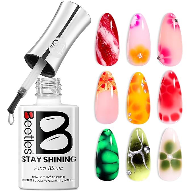 Beetles Blooming Gel for Nails - Easy Blooming Nail Art Gel for Floral & Marble Designs, UV/LED Cure Soak Off DIY at Home Gift for Women