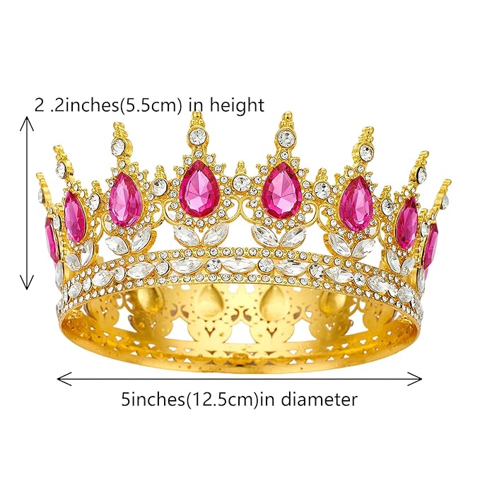 YOUlDIANZI Queen Crown Rhinestone Wedding Crowns and Tiaras for Women Costume Party Hair Accessories Princess Birthday Crown Crystal Bridal Crowns
