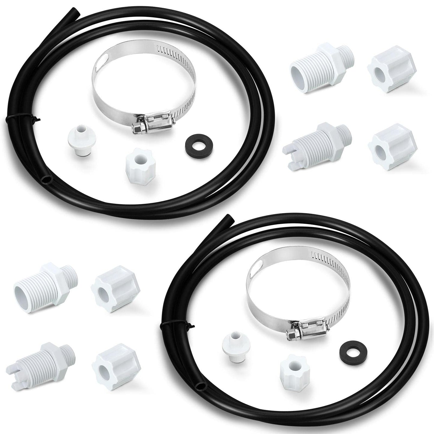 Tondiamo 2 Sets Offline Chlorinator Feeder Replacement Parts Kit Compatible with Cl220 Cl200 - with Saddle Clamp, Hose Tubing, Check Valve & Inlet Coupling for Easy DIY Repair
