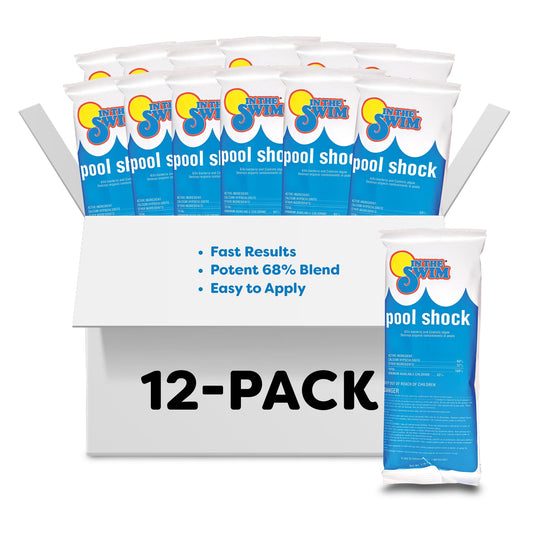 In The Swim Pool Shock – 68% Cal-Hypo Granular Sanitizer for Crystal Clear Water – Defends Against Bacteria, Algae, and Microorganisms - 12 X 1 Pound
