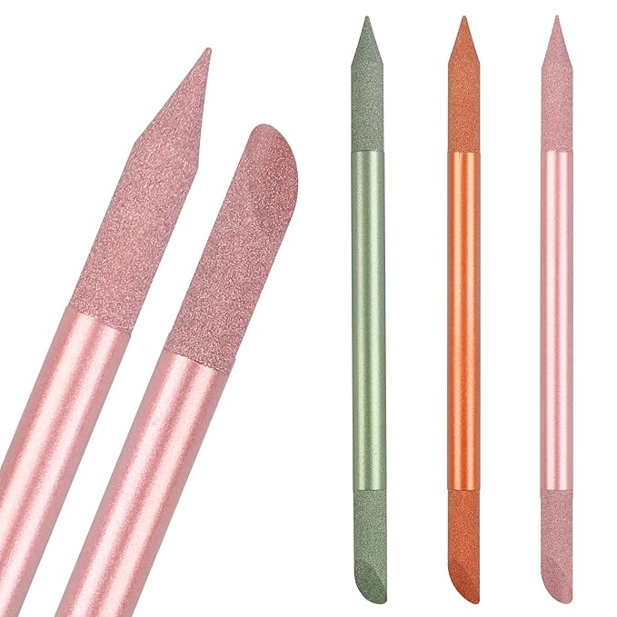 3Pcs Glass Cuticle Pusher, heemeei Crystal Cuticle Pusher Glass File, Dual-Ended Manicure Stick, Professional Precision Filing Cuticle Remover, Manicure Pedicure Tools for Nails and Cuticles CareÃ¢ÂÂ¦
