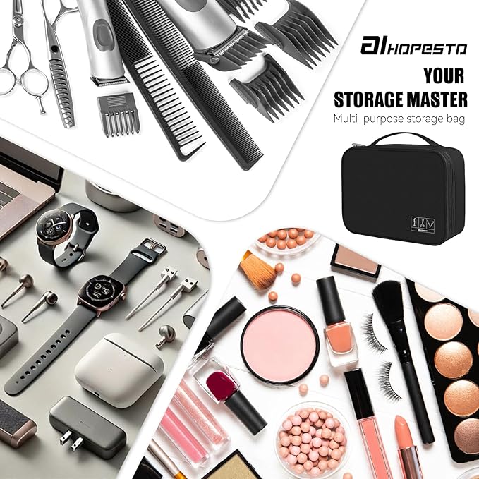Barber Case Barber Tool Bags Barber clipper Bag Barber Cases for Clippers and Supplies Professional Barber Accessories Kit Hair Cutting Scissors Storage Bag Shaving Kits (Black)