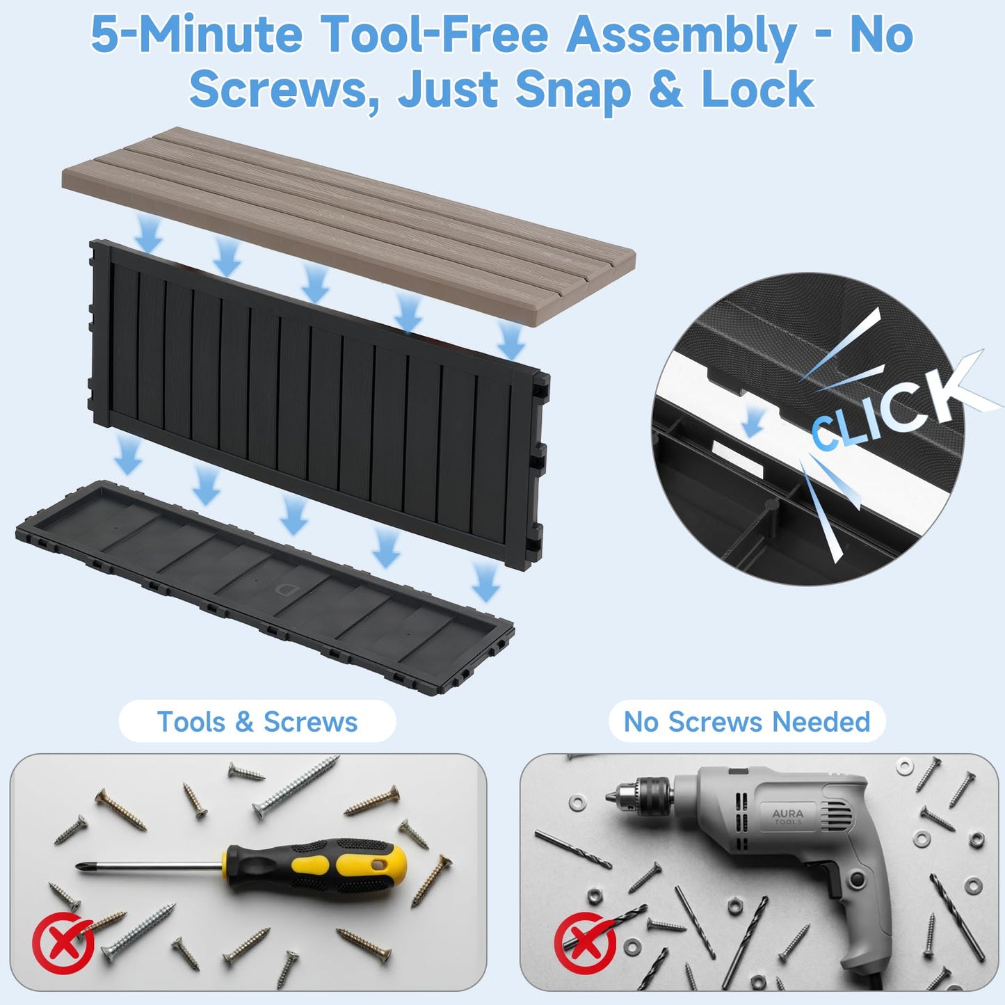 36.6” Hot Tub Steps with Storage, 780 lbs Load Capacity Heavy Duty Outdoor Spa Steps with No-Screw Snap Assembly, Non-Slip Universal Hot Tub Stairs for Spa, Pool, Patio, RV, Porch & Indoor Use, Coffee
