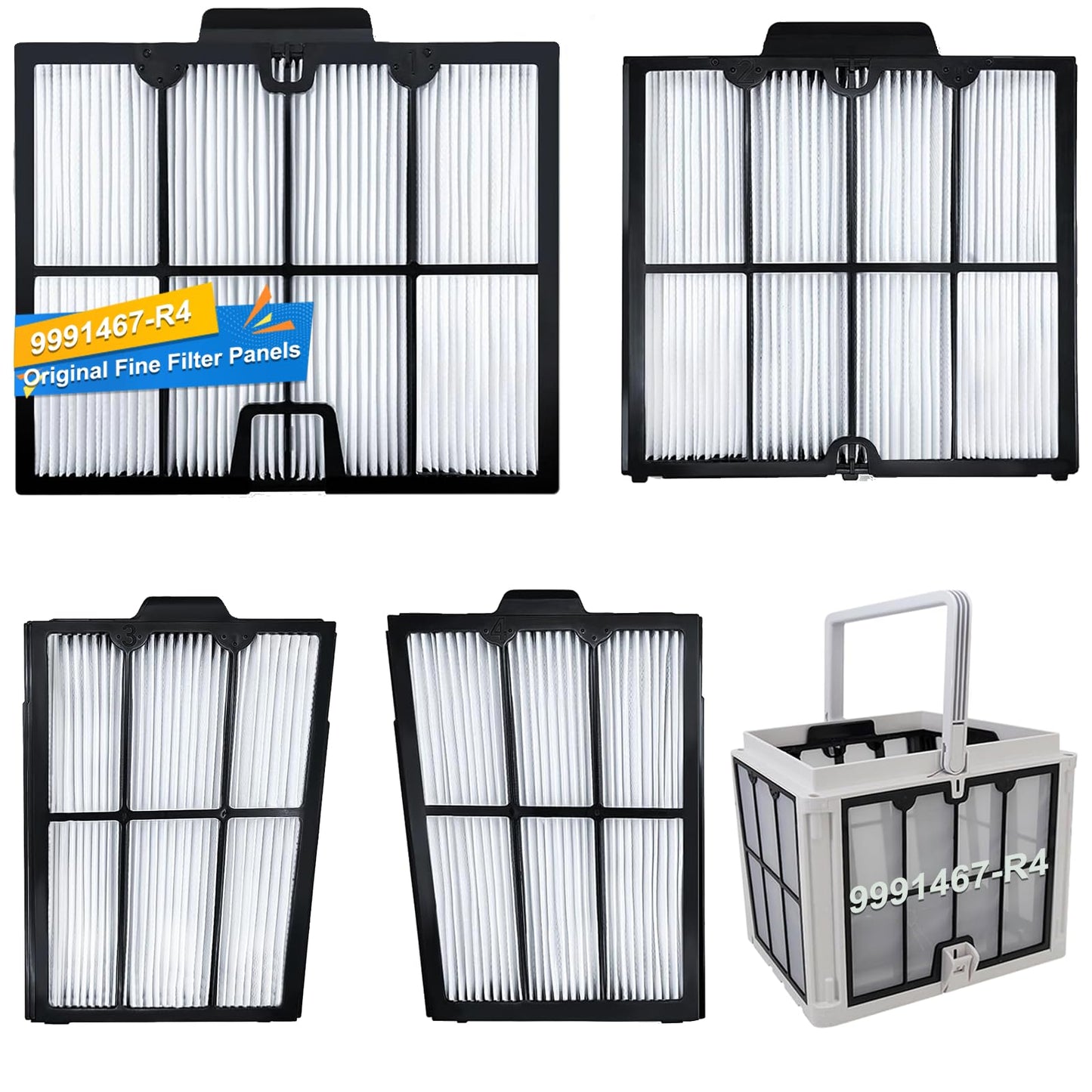 Replace Part#9991467-R4 Ultra-Fine Filter Panels Compatible with Dolphin Robotic Pool Cleaners,Pleated Cartridge Filter Replacement for Dolphin S200,Proteus DX4,Active 20,Active 30,S300i,M600