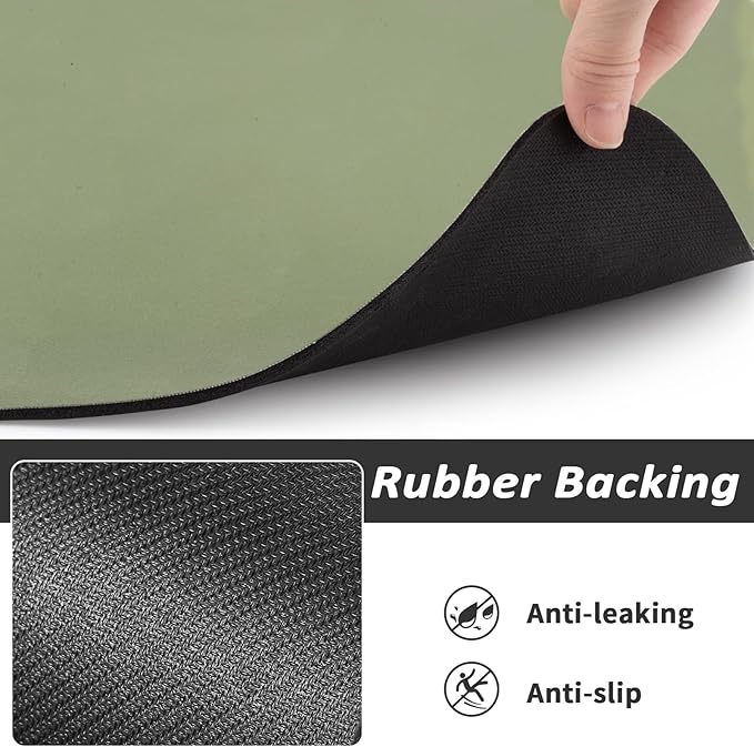 Dog Food Mat - Absorbent Cat Mat for Food and Water, No Stains Pet Feeding Bowl Mat, Easy to Clean Pet Placemats, Quick Dry Dog Water Dispenser Mat for Messy Drinkers | Paw Green 12"x 19"