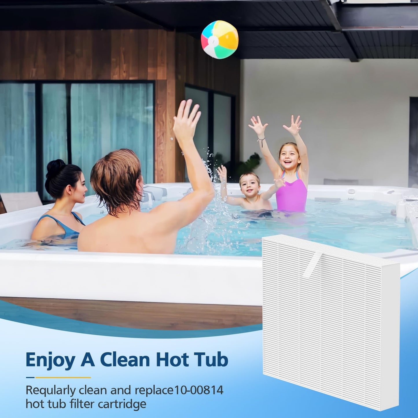 Beckacher 10-00814 Hot Tub Spa Flat Filters Compatible with Bullfrog M Series M6 M7 M8 M9, A Series A5 A6 A7 A8 A9 (2023 to Present) and Swim Series S150 S180XD S200-4 Pack