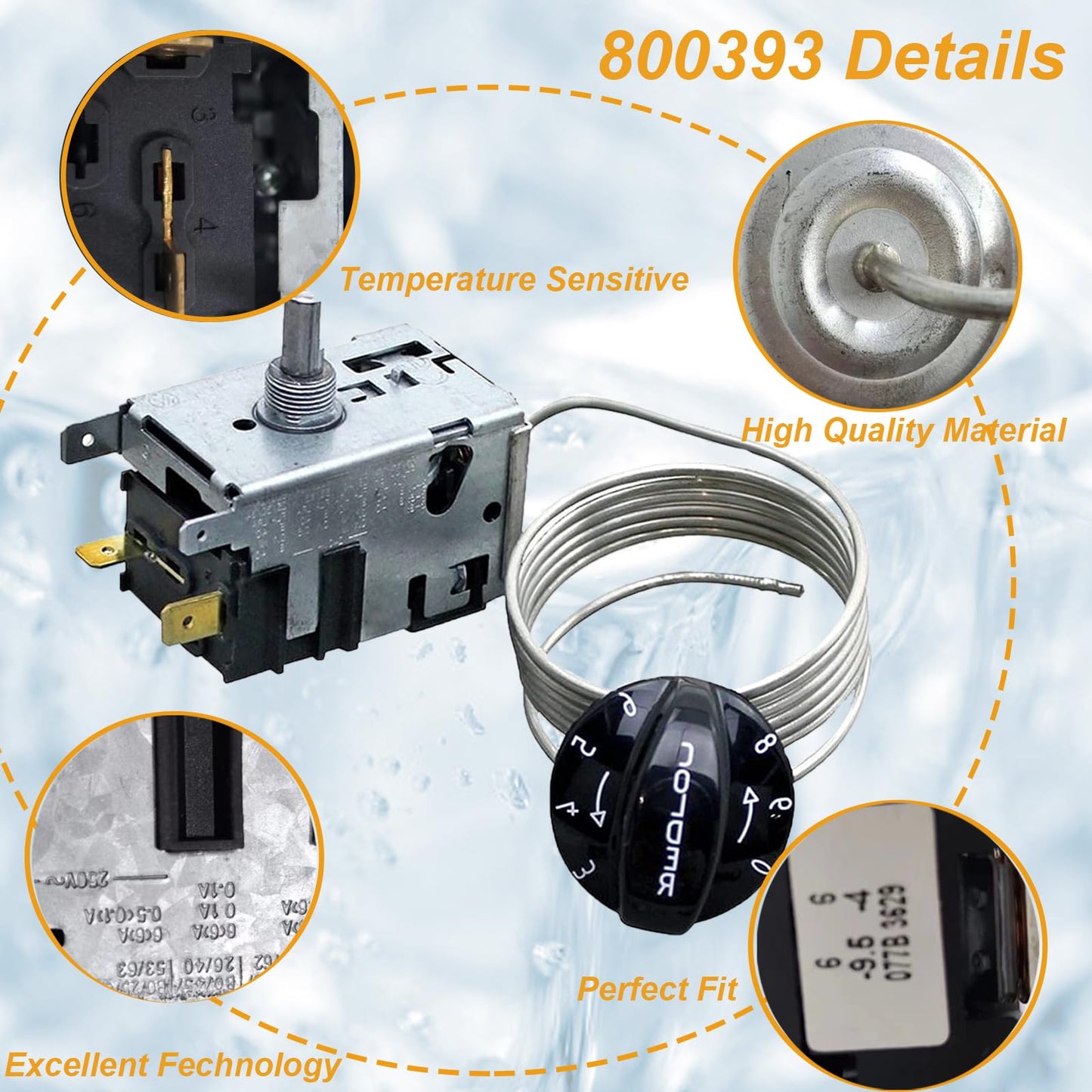 800393, 831932, 800306 Temperature Control Kit, Compatible with True Refrigerators and Freezer TC/TSD/T/GDM/GEM/G4SM Series, Replaces 461387 Refrigerator Parts Thermostat