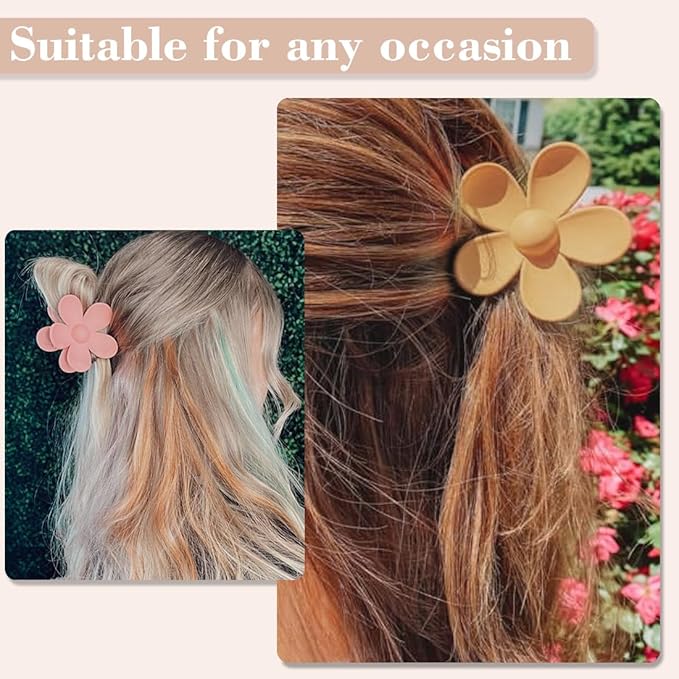 9 PCS Matte Hair Clips Set: Large Non-Slip Metal Claw Clips for Women's Thick & Thin Hair, 9 Styles with Strong Hold in Brown Color