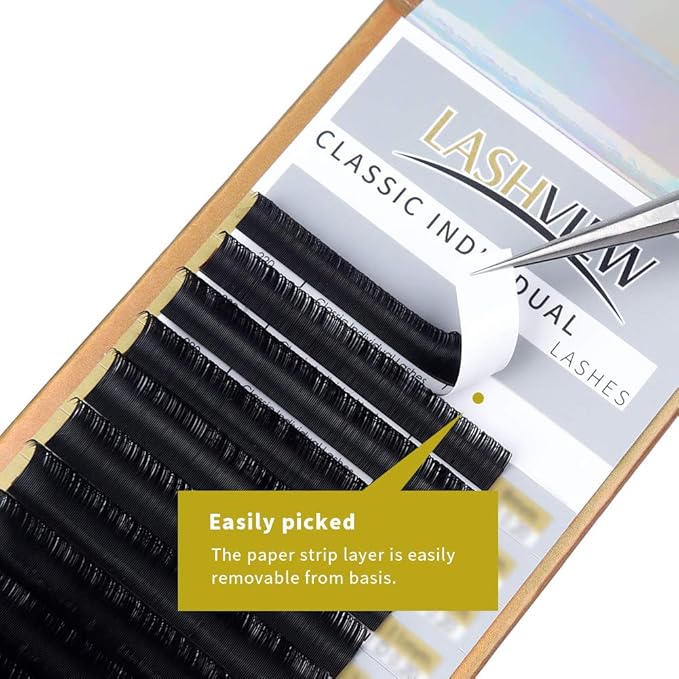 LASHVIEW Semi-Permanent Eyelash Extensions C Curl 10mm 0.20 Thickness Silk Fake Natural Thick Lashes Individual Eyelashes Silk lashes (Salon Use)