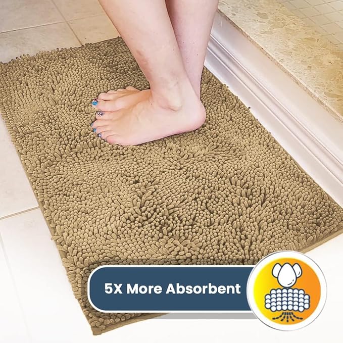 Muddy Mat® | Super Absorbent Door Mat Indoor, Microfiber Quick Dry Chenille Entryway Rug, Non-Slip Front Door Mat, Indoor Mats for Entryway, Machine Washable Pet Rug, Beige 24"x36"