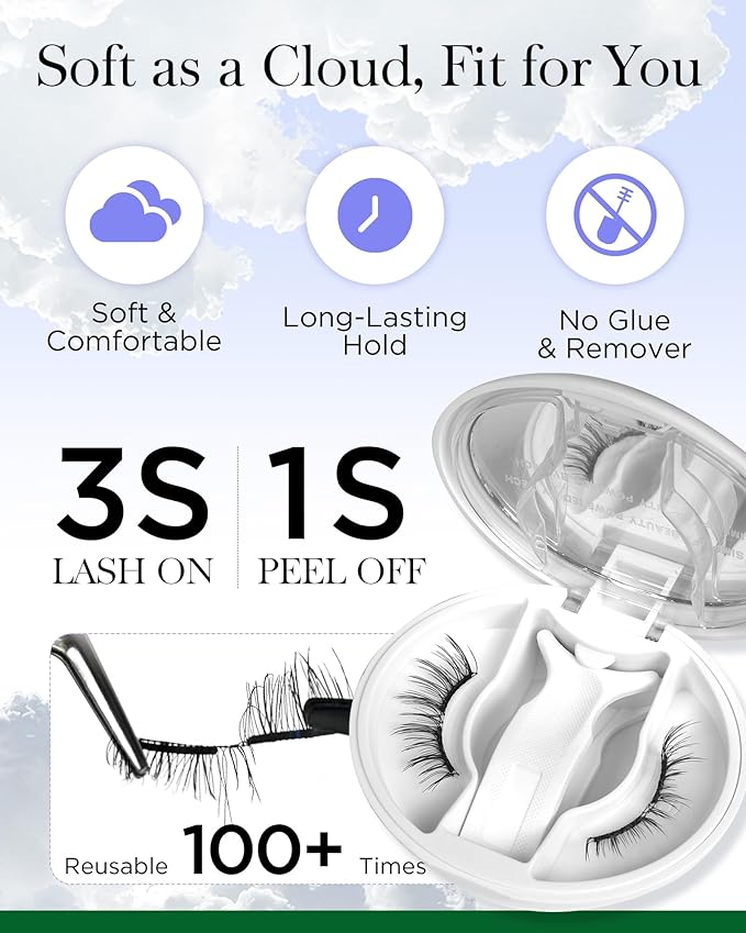 BEYELIAN Magnetic Eyelashes with Applicator, Upgrade Soft Magnetic Lashes Portable Magnetic Eyelashes Natural Look, Reusable, No Glue Needed Fales Eyelashes for Eye YT25 (All-In-One & Comfortable)