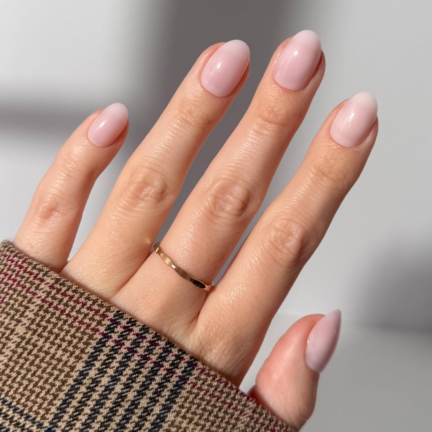 Glamnetic Press On Nails - Doll Cheeks | Short Oval Pink Fake Nails, Salon Quality Milky Nails | 15 Sizes - 30 Nail Kit with Glue