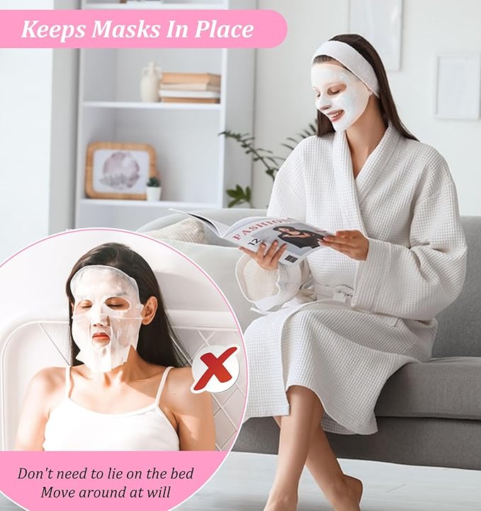 3Pcs Silicone Facemask Holder Reusable, Silicone Face Mask Holder Firming Facemask Holders for Sheet Masks, Wet Locking Avoid Evaporation Skincare Beauty Tool Pink Gold White