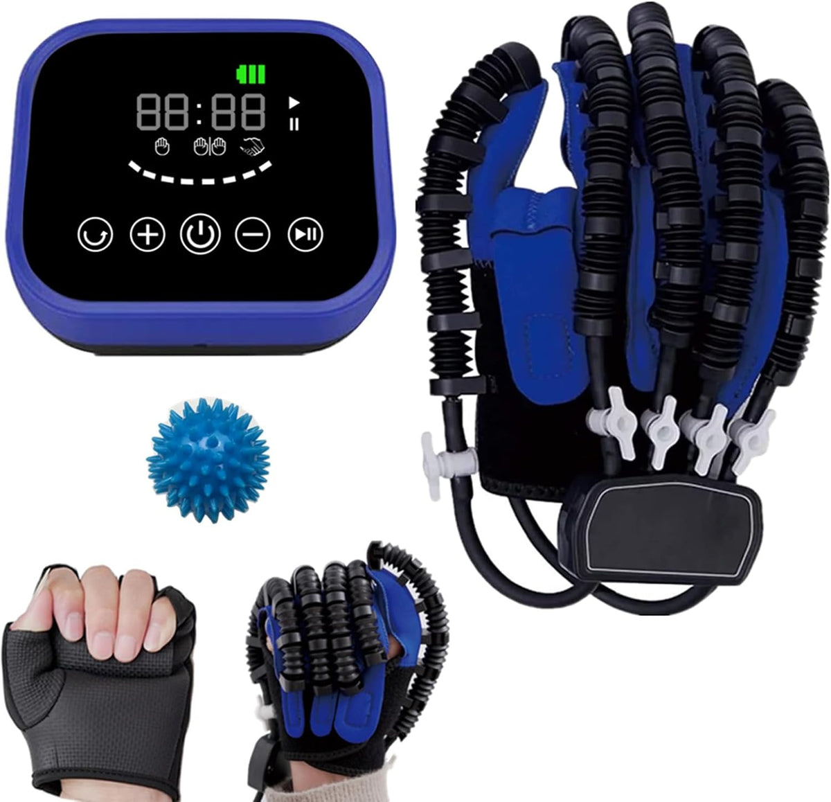 Finger Wrist Rehabilitation Training Assistive Equipment,Professional Rehabilitation Robot Gloves,Electronic Finger Straightening Brace Guard Protector for Stroke Hemiplegia Patients
