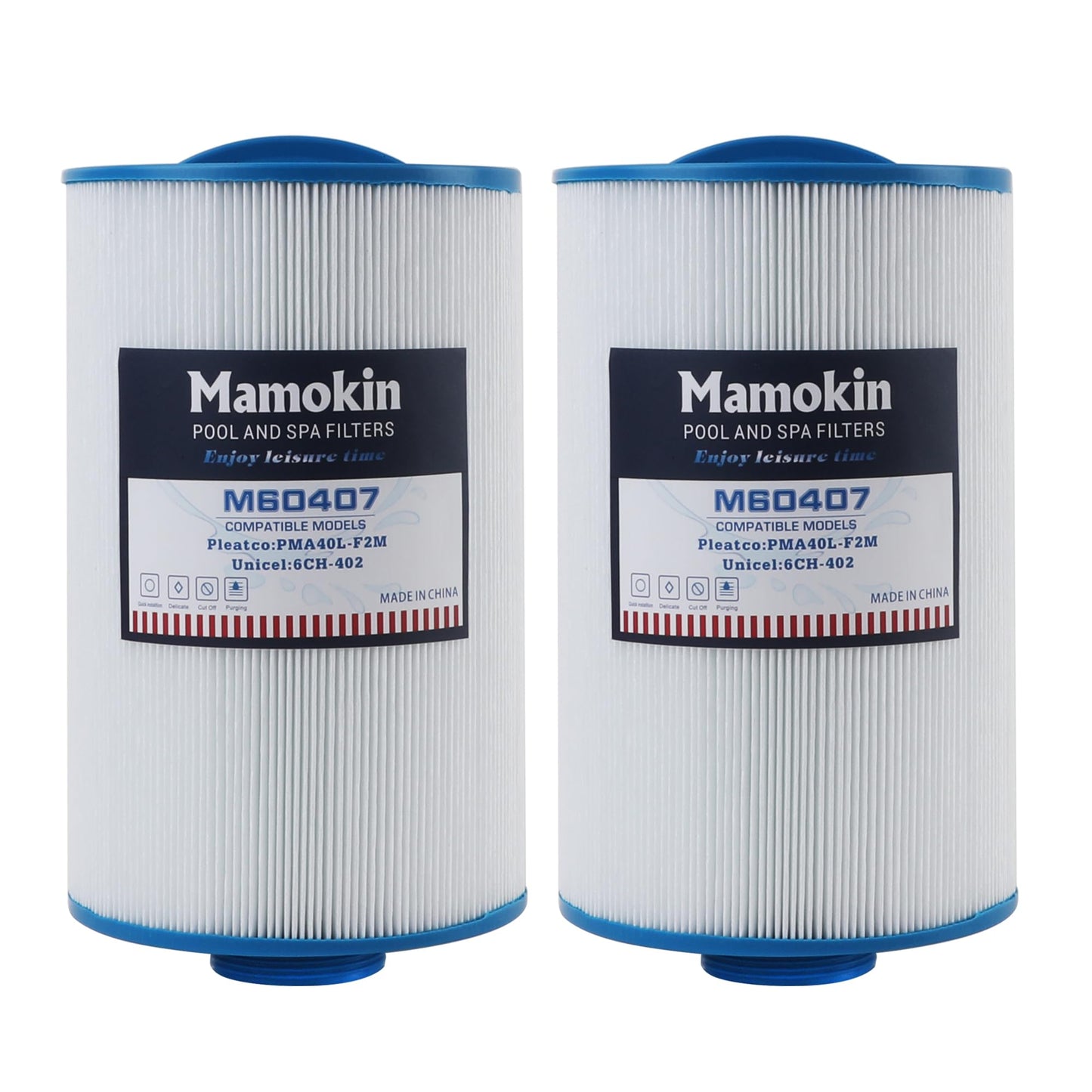 Mamokin Spa Filter 6CH-402 Replaces PMA40L-F2M, Master Spas Twilight X268365, X268543, X268511, X268514, Unicel 6CH-402, Filbur FC-0317, 2" Male Thread/MPT Hot Tub Filter 2PACK