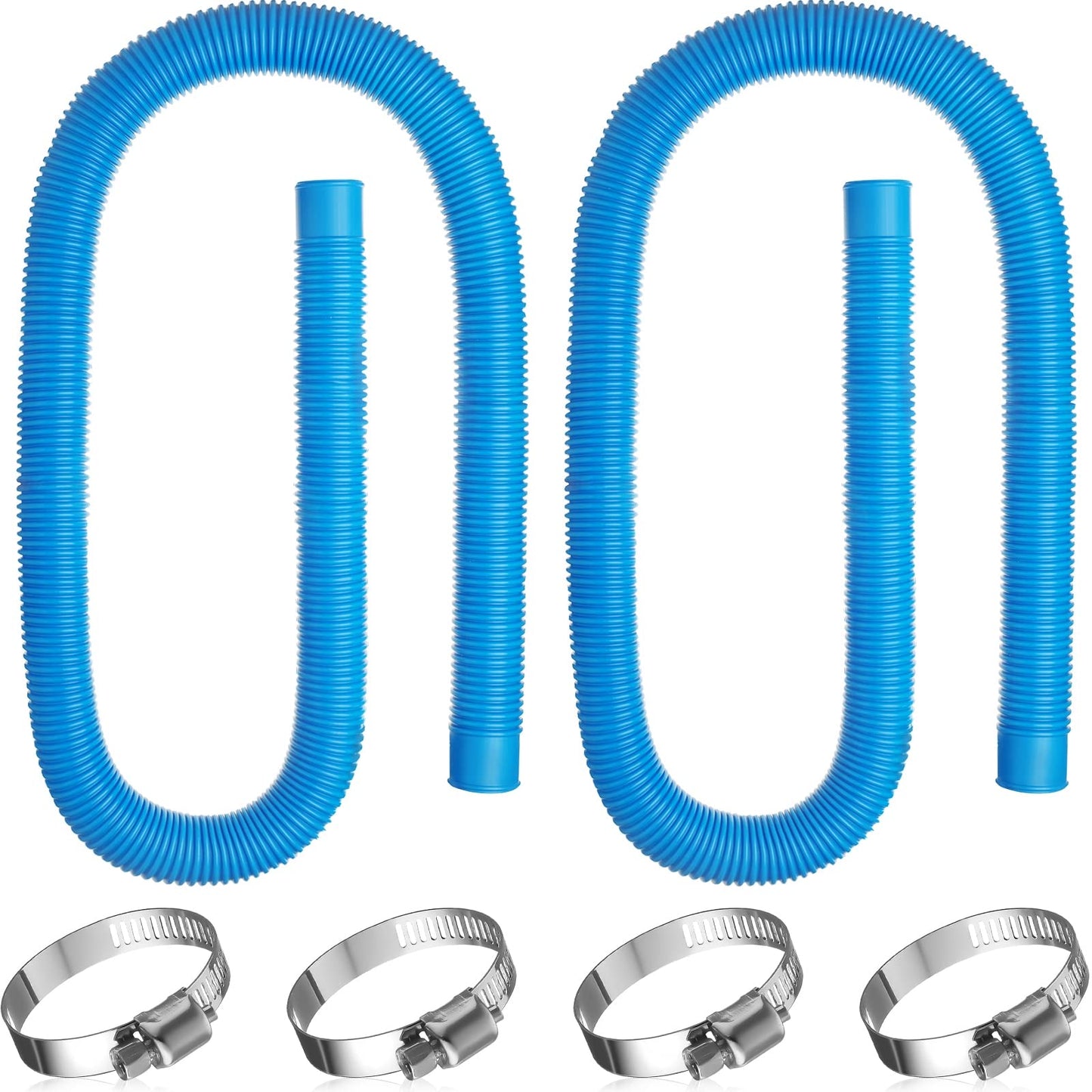 Saintrygo 2 Sets Replacement Pool Hose for Above Ground Pools 1.5 x 4.9ft Long Pool Filter Pump Hoses Replacement Swimming Pool Hose Upgraded Pool Skimmer Hose Compatible with 10531to 25016(Blue)