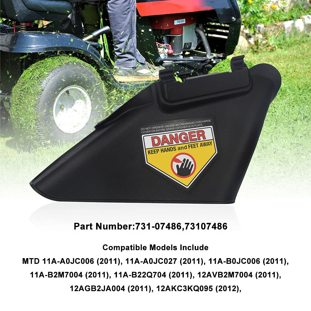 Lawn Mower 731-07486 Side Discharge Chute for Most 21" Hand Pushed Lawn Mower Compatible with Craftsman Columbia Huskee Troy Bilt Yard-Man MTD TB110, TB130, TB220, TB230 & 11A, 12A Series Mowers