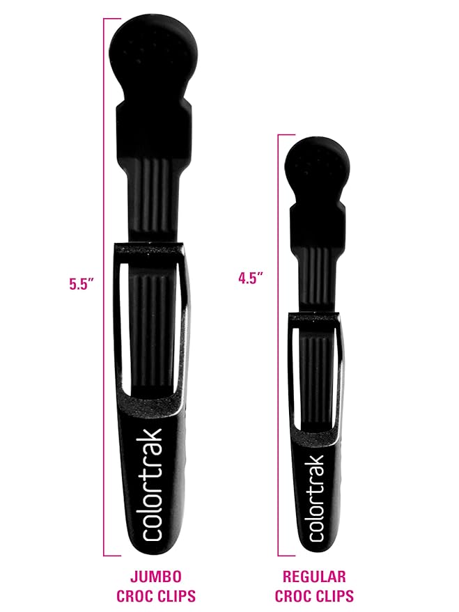 Colortrak Rubberized Jumbo Croc Clips - 4 Pack, Rubberized Finish Croc Clips to Prevent Slippage, Stain Resistant, Ergonomic Grip, Double-Hinged Design, 5.3" Long