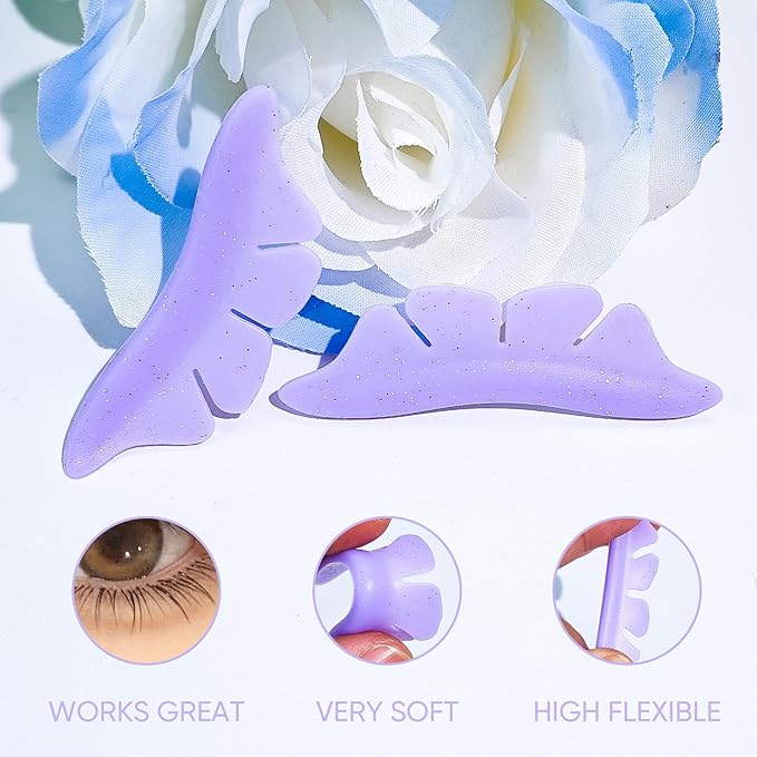 PERMANIA Silicone Under Eye Pads, Soft Lash Lift Rods Extreme Eyelash Curler Reusable for Lower Lash Perm Makeup Beauty Tool (Purple)