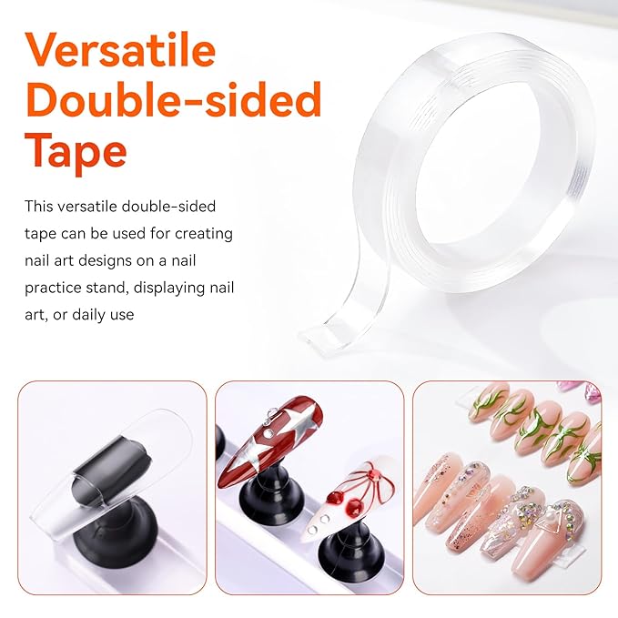 Makartt Press on Nails Stand: Black and White Nail Holder for Painting Nails, Stands for Art Display Practice, Magnetic Fake Holders with 1M Double-Sided Tape DIY Home Salon Use