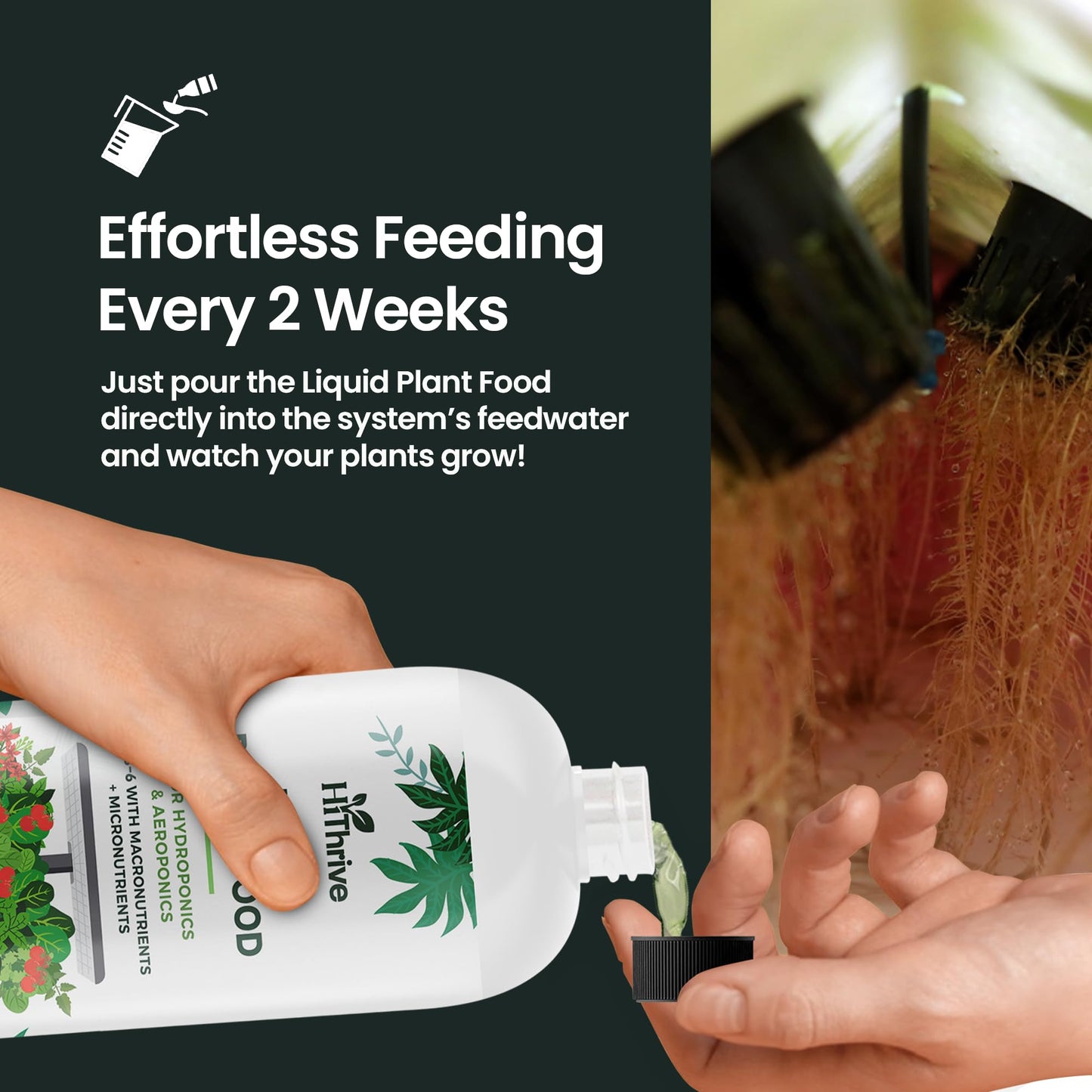 32oz Aeroponics & Hydroponics Liquid Plant Food - Up to 96 Feedings - Rich in Hydroponic Nutrients, Ideal Hydroponic Plant Food & Liquid Fertilizer for Indoor and Outdoor Hydroponics Growing Systems