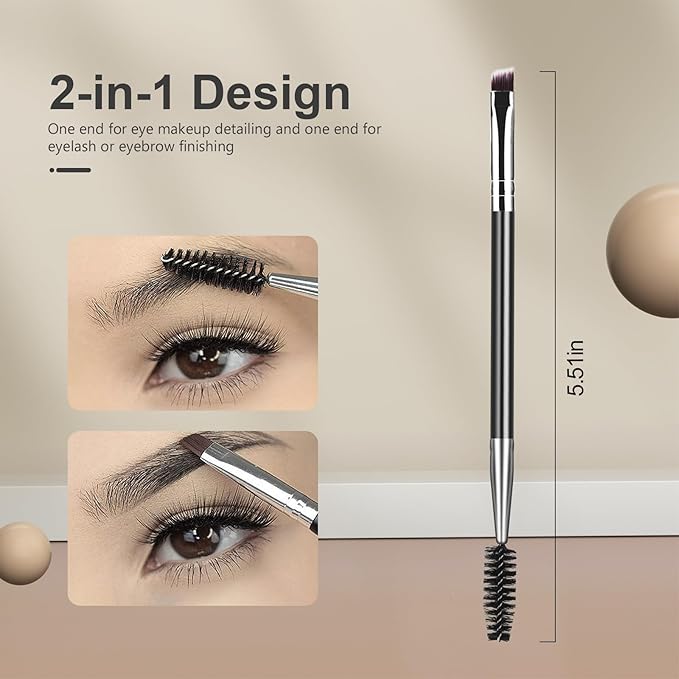 SWEET VIEW Eyelash Comb Lash Separator Tool Brow Brush & Lash Spoolie Professional Eye Makeup Tools (4 Pieces Set)