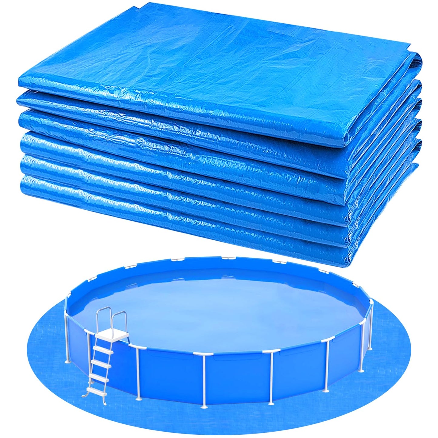 YEXEXINM 11Ft Round Pool Ground Cloths Swimming Pool Ground Cloth,Round Pool Liner Pad for 10ft Above Ground Swimming Pool,Heavy Duty Pool Ground Mat Protector to Prevent Puncture Pool Ground Tarp