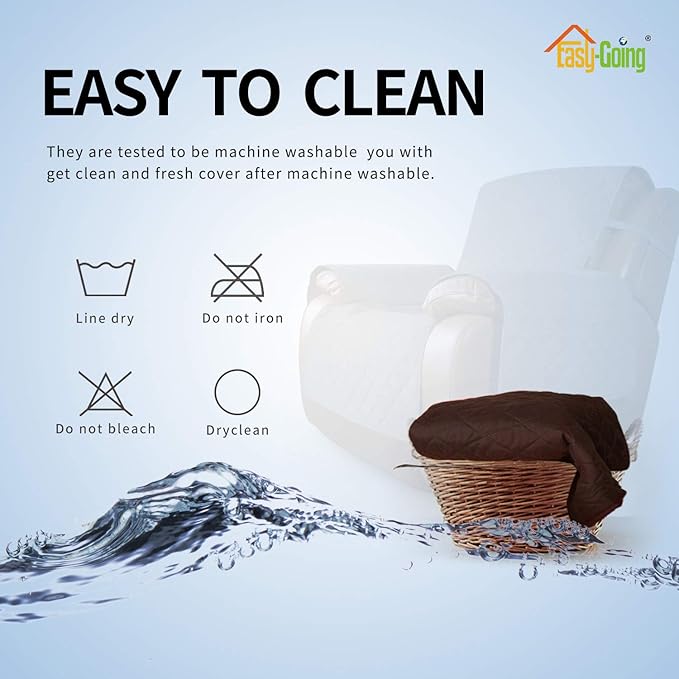 Easy-Going Reversible Oversized Couch Cover for 3 Cushion Couch Sofa Cover for Dogs Water Resistant Furniture Protector Cover with Foam Sticks for Pet (Oversized Sofa, Chocolate/Chocolate)
