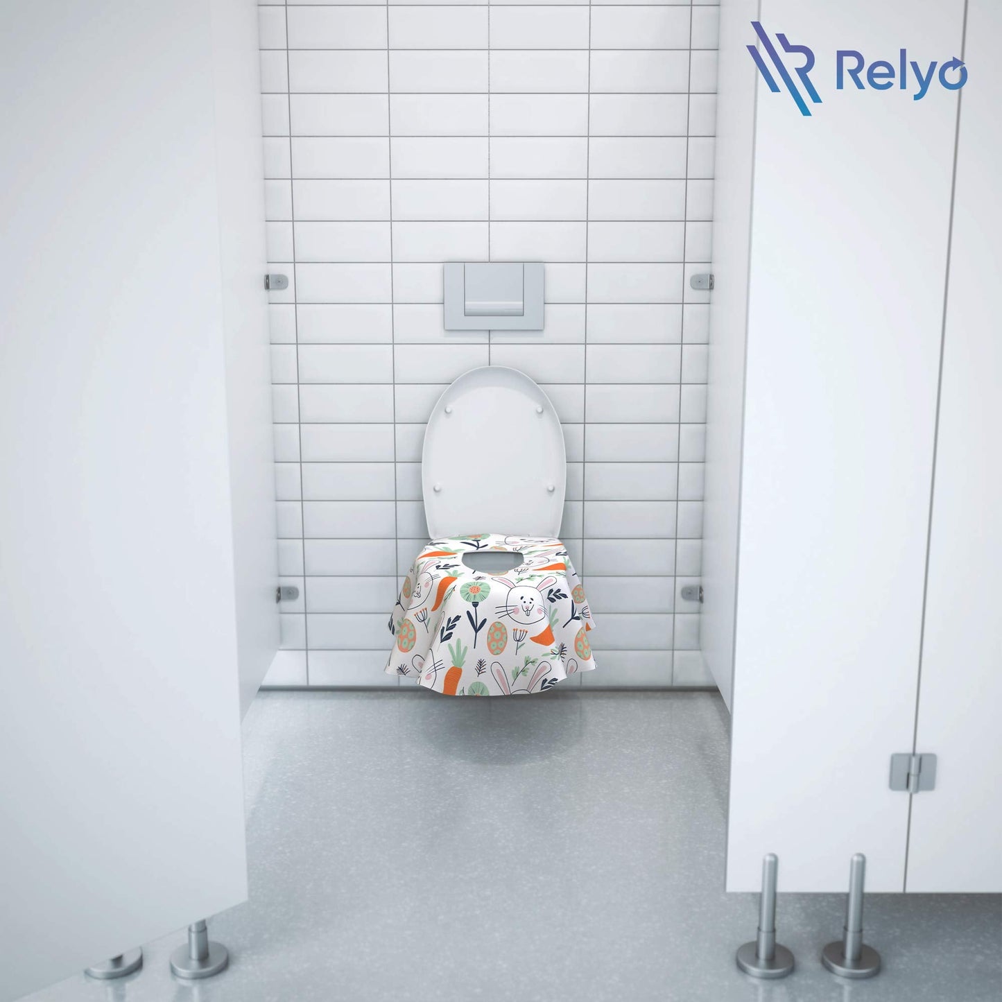 Relyo Disposable Toilet Seat Cover for Travel – 20 Pack with Covers Wrapped in Sets of 2, Non-Flushable Liners, Fits Most Seats – Kids, Toddlers, Adults (Bunny, 20)